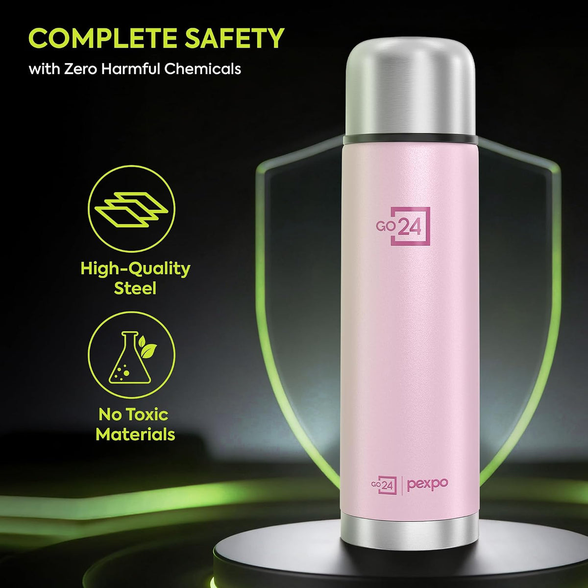 Stainless Steel Water Bottle Flamingo Baby Pink 1000ml