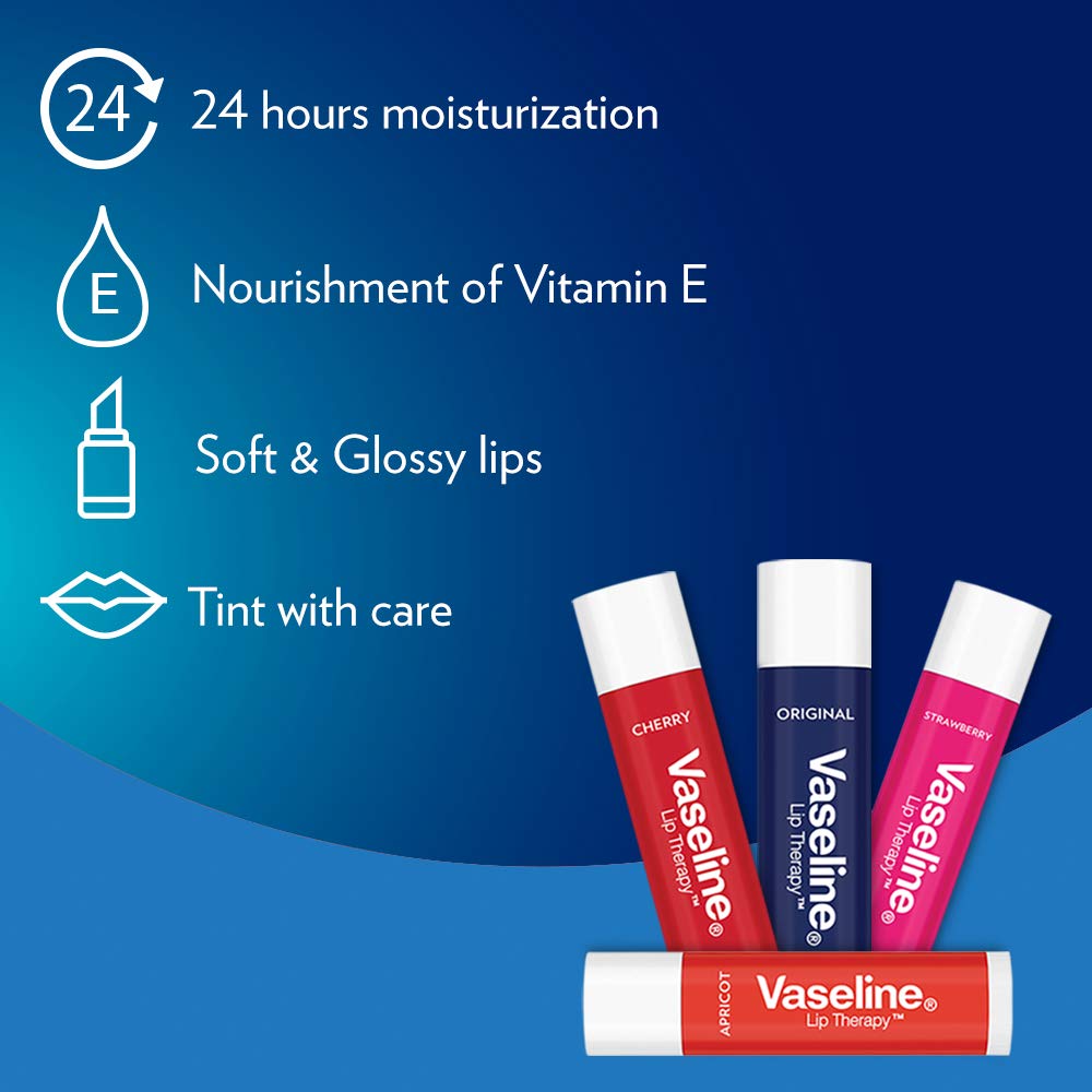 Vaseline Lip Therapy Original Chapstick, Lip Balm, Clear, 4.5 Gram