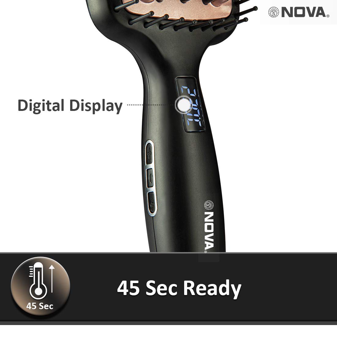 Nova NHS 904 Temperature Control Salonstyle Hair Styling Brush (Black)