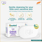 Himalaya Crème Cleansing Baby Bar 125 g Pack of 2 |pH 5.5|For Baby's sensitive skin | with Coconut Milk Protein, Aloe Vera & Mahua Butter