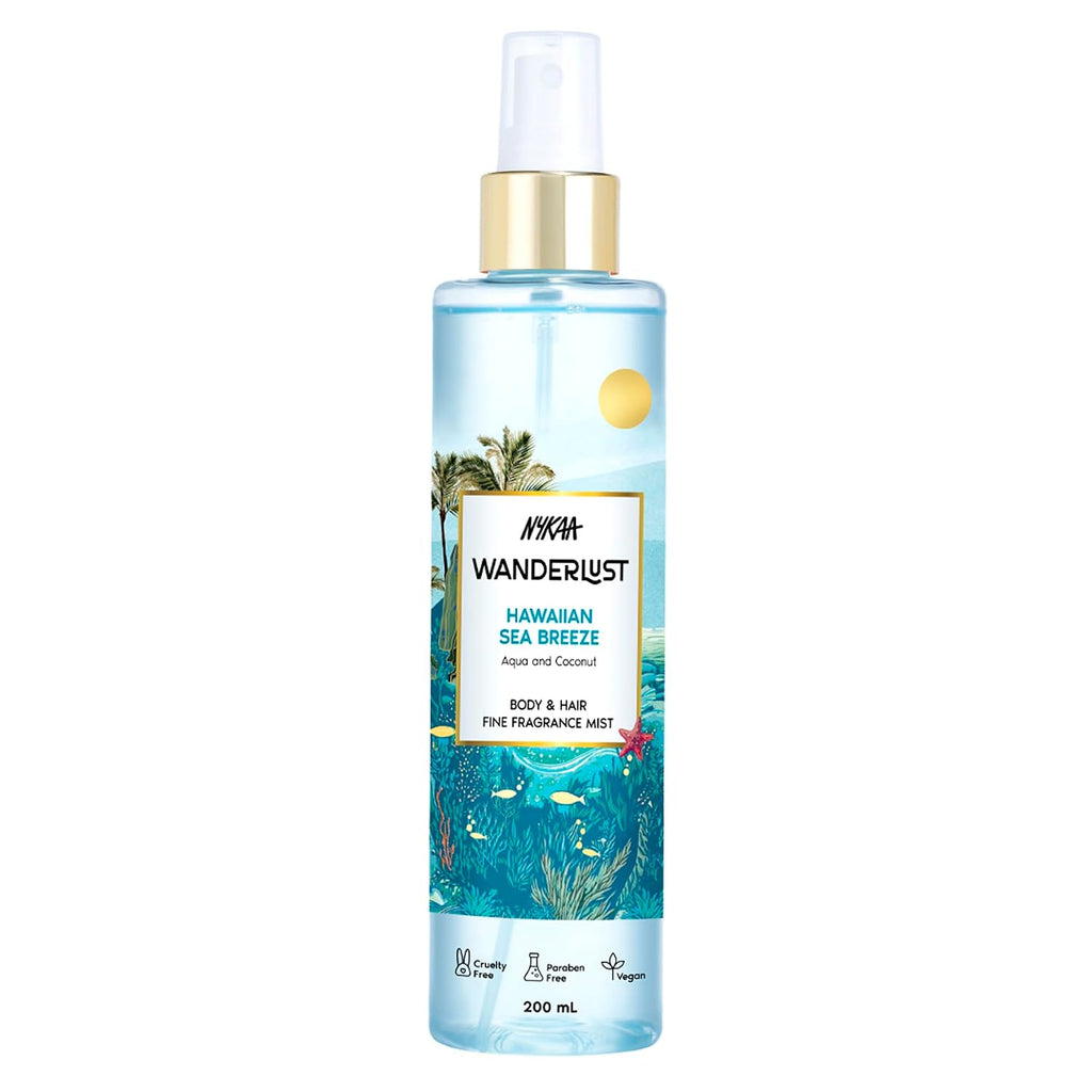 Nykaa Wanderlust Hawaiian Sea Breeze Body & Hair Fine Fragrance Mist 200 ml