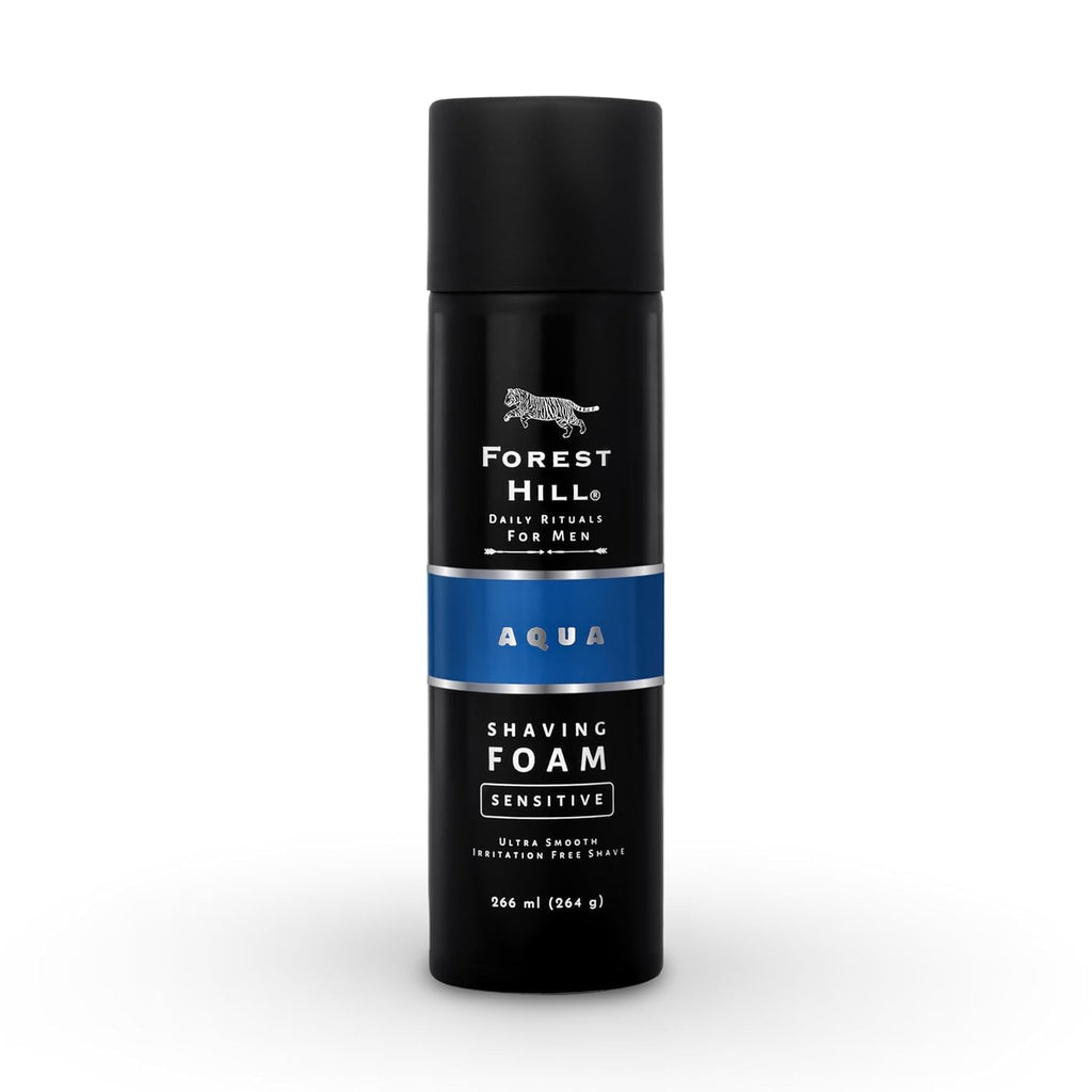 FOREST HILL Aqua Pre Shave Foam For Men, Goodness Of Olive & Argan Oil, Mulberry, Rosemary & Peppermint Extract, Prevent Cuts & Burns, Cooling...