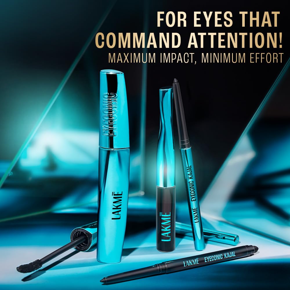 LAKME 9to5 Eyeconic Waterproof Liquid Eyeliner, Intense Black, 4.5 ml, for Precise Eye Definition, with Quick-Dry Formula, Smudgeproof and Waterproof