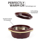 CELLO Stylus Insulated Casserole Hot Pot Box Set of 3 Pcs, Brown (500ml, 1000ml, 1500ml) |
