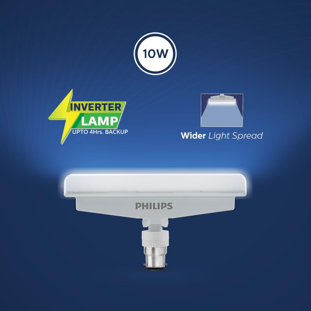 PHILIPS Stellar Bright 10W B22 Emergency LED T-Bulb,Emergency Lights For Home,Cool Daylight, Pack of 3