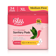 BLISSNATURAL Ultra Soft Sanitary Pads for Women XL | Pack of 34 |
