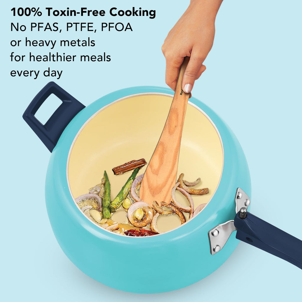 Hawkins 5 Litre Ceramic Coated Cerenity Pressure Cooker |Induction & Gas | for Cooking Rice, Dal & Curries | 5 Year Guarantee, ISI Certified |..