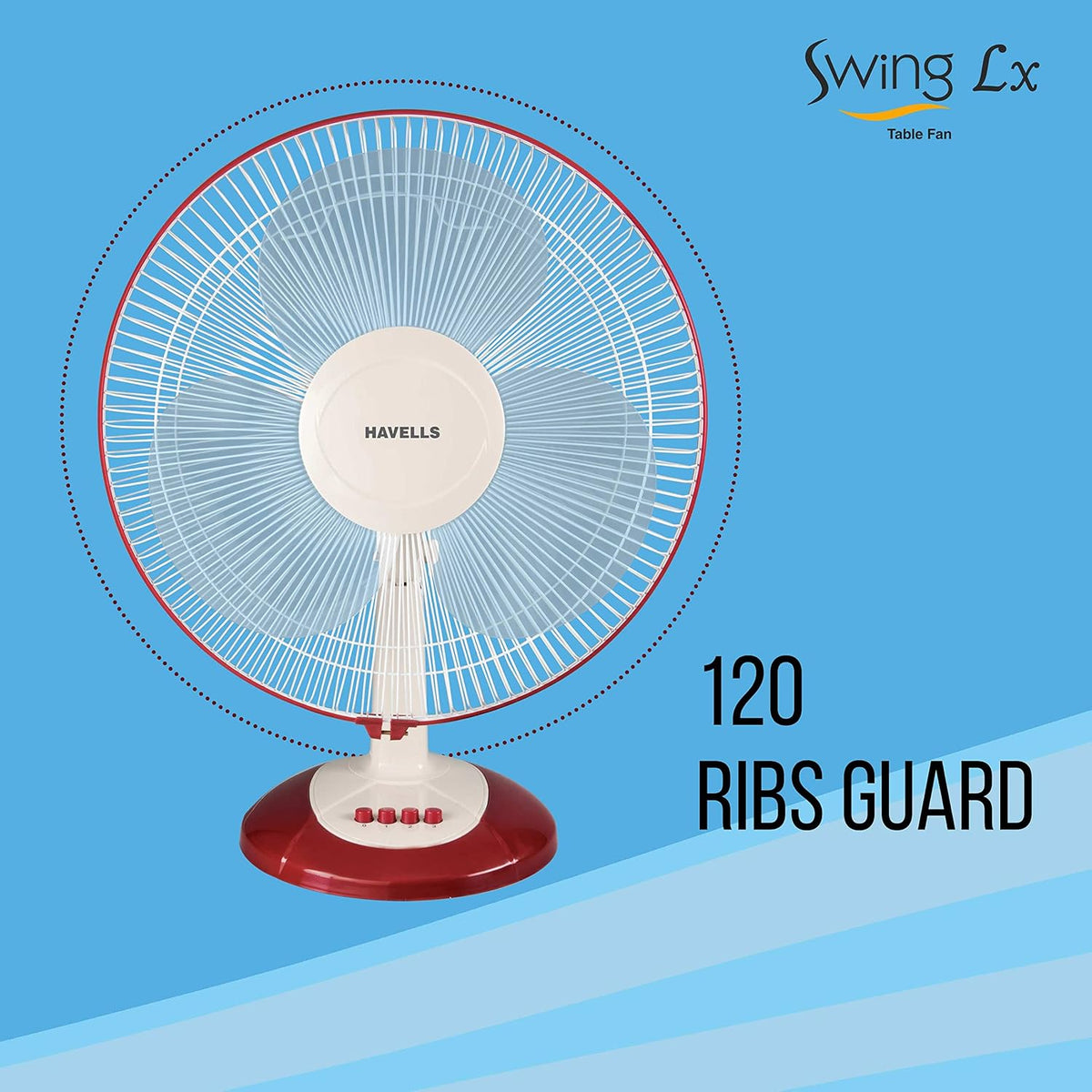 Havells Swing Lx 400mm Table Fan, Cherry