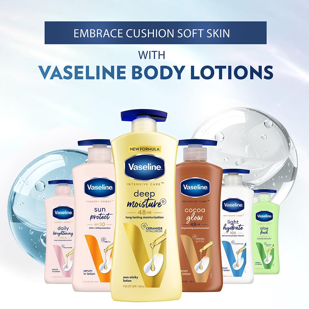 Vaseline Deep Moisture Body Lotion |For Dry Skin | Cushion Soft Skin| With Ceramides Hyaluron Moisture Fillers 400mlVaseline Deep Moisture Body Lotion |For Dry Skin | Cushion Soft Skin| With Ceramides Hyaluron Moisture Fillers 400ml