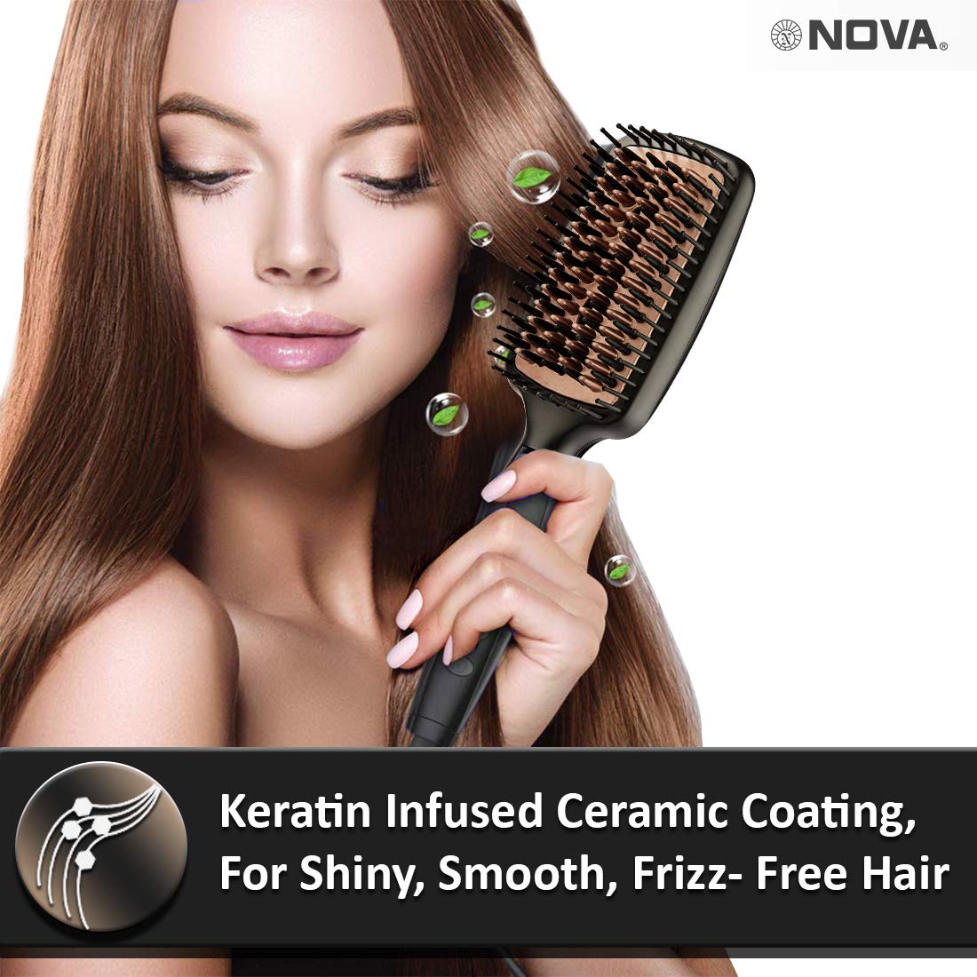Nova NHS 904 Temperature Control Salonstyle Hair Styling Brush (Black)