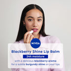 NIVEA Lip Balm, Fruity Berry Shine, 4.8gm, Purple