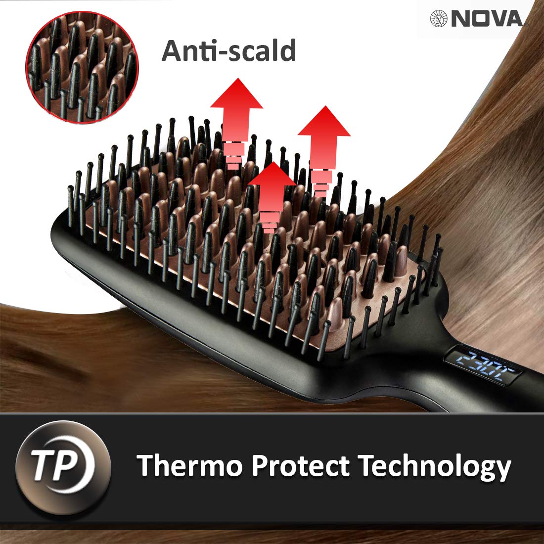 Nova NHS 904 Temperature Control Salonstyle Hair Styling Brush (Black)