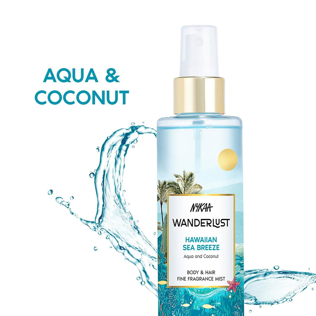 Nykaa Wanderlust Hawaiian Sea Breeze Body & Hair Fine Fragrance Mist 200 ml