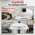 Prestige 1.5 Litre Stainless Steel Popular Svachh Outerlid Pressure Cooker | Deep lid for spillage control|Gas & Induction Compatible|Controlled Gasket Release System|5 Years warranty|ISI Certified