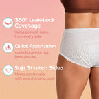 Pee Safe Comfort Maternity Panty | XXL-XXXL 5 Pcs | Postpartum Bleeding | 360 Degree Leak Lock Coverage | Leak Guard with Elastic sides | Quick Absorption |...