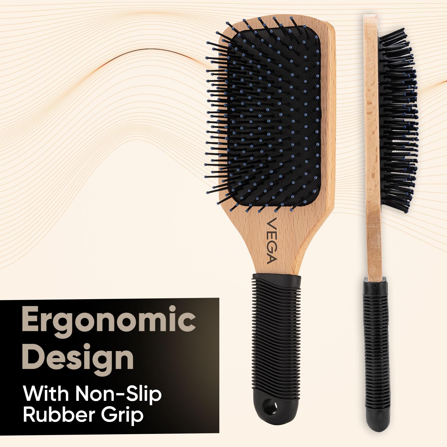 Vega Premium Collection Paddle Hair Brush (India's No.1* Hair Brush Brand) for Men & Women|