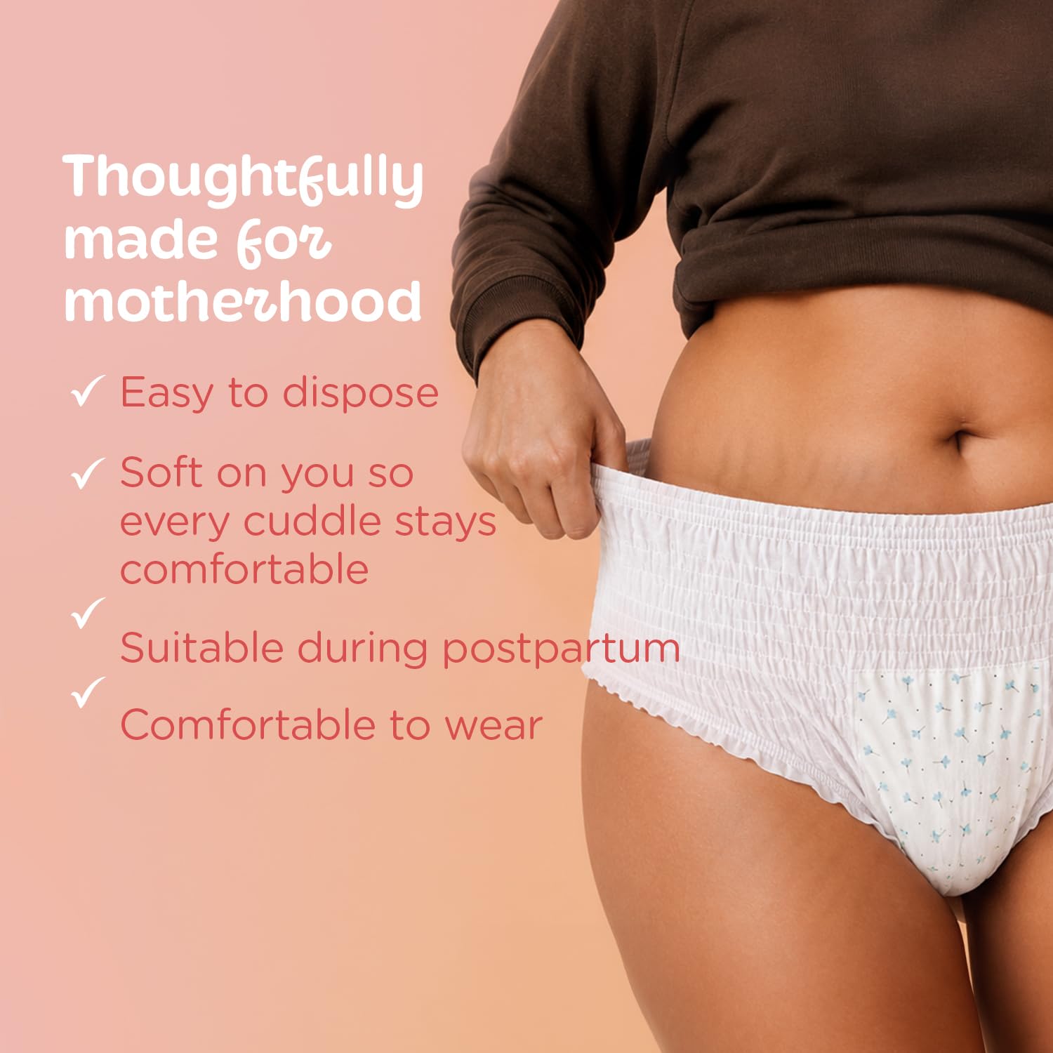 Pee Safe Comfort Maternity Panty | XXL-XXXL 5 Pcs | Postpartum Bleeding | 360 Degree Leak Lock Coverage | Leak Guard with Elastic sides | Quick Absorption |...