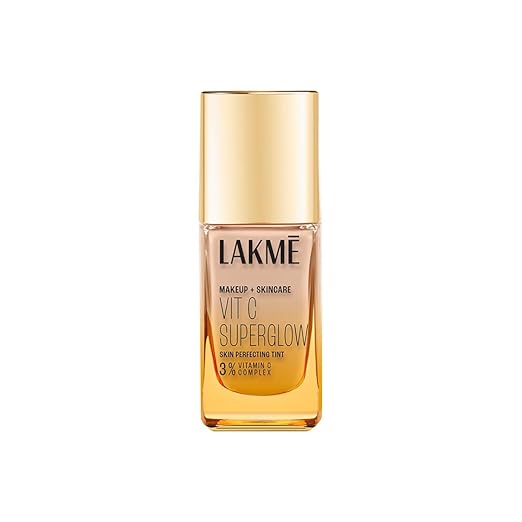 LAKME Makeup+Skincare, VitC Superglow Skin Perfecting Tint, Cool Ivory C100, 25ml