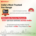 Havells FAB BLDC LED Ceiling Fan 1200 mm, 5 star, LED Speed Indicator, 380 RPM, Up to 65% Savings,Reverse Rotation,4 Speed Modes,Low Wattage 30W,Low Noise