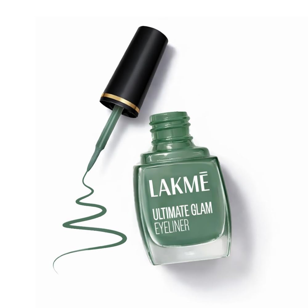 Lakme Ultimate Glam Eye Liner, Semi Matte, Quick drying, Water resistant & Smudgeproof Eye Liner, Green, 9ml