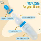 LuvLap Easy Squeezy Food Feeder with Silicone Bottle and Food Grade Spoon for Infant Baby, 90ml, BPA Free