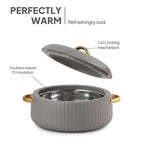 CELLO Aurum Insulated Casserole Hot Pot Box Set of 2 Pcs 1000ml Grey |