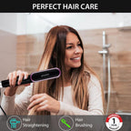 AGARO HSB2107 Hair Straightening Comb, Fast Heating, Ionic Technology, 5 Heat Settings, Black & HC-8001 Chopstick Hair Curler with 10 mm Barrel &...