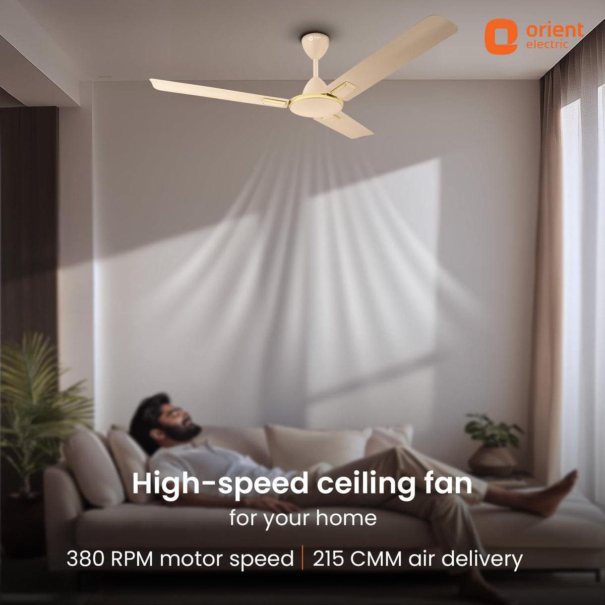Orient Electric 1200mm Apex Cruise Ceiling Fan for Home | BEE 1 Star Rated Energy Efficient Fan|Outstanding Performance | 2 Years Warranty by Orient | Royal...