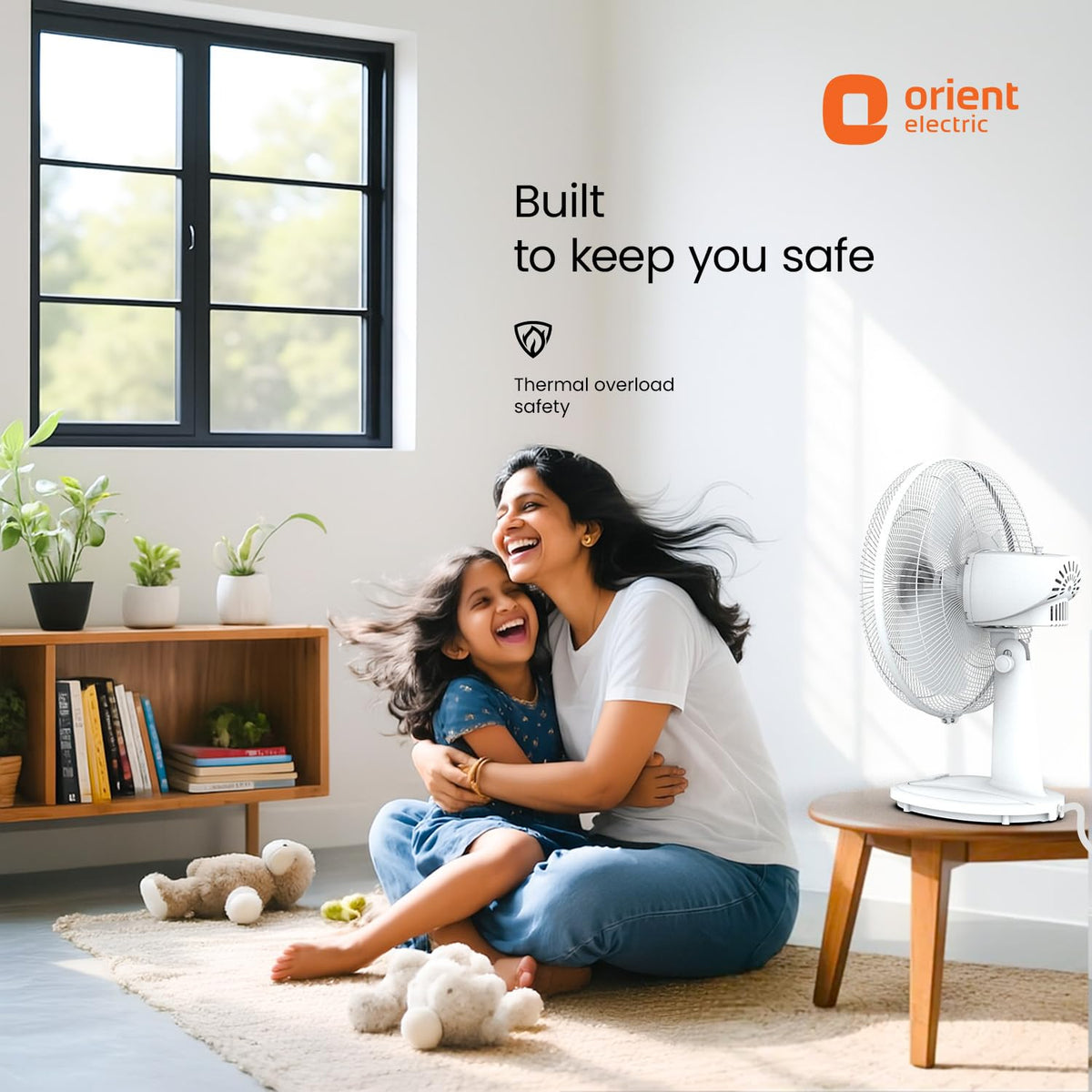 Orient Electric 400 mm Table 77 | High Speed Table Fan for Home|100% Copper Motor with Thermal Overload Protection | 90 Degree Oscillation | 3 Speed Control | Military Grade Guard | White