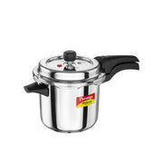 Prestige 3.5 Litre Stainless Steel Deluxe Alpha Svachh Outerlid Pressure Cooker |Deep lid for spillage control|10 years warranty|Gas & Induction compatible|Gasket release system|ISI Certified