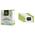 Pee Safe Organic Cotton, Biodegradable Sanitary Pads (Pack of 10, Overnight) & Peesafe Natural Intimate Wipes - 10 Count (Pack of 4)