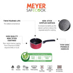 Meyer Safecook Aluminium Non Stick Milkpan 14cm, Red