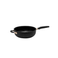Meyer Accent Series Hard Anodized + Non-stick Chef's Pan/ Stir fry with Ergonomic Grip Silicone Handle| Gas and Induction Compatible, 4.5 Liters, Matte Black