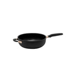 Meyer Accent Series Hard Anodized + Non-stick Chef's Pan/ Stir fry with Ergonomic Grip Silicone Handle| Gas and Induction Compatible, 4.5 Liters, Matte Black