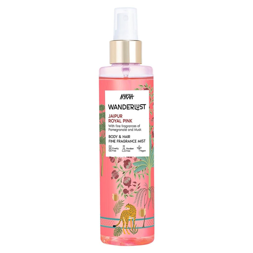 Nykaa Wanderlust Jaipur Royal Pink Body & Hair Fine Fragrance Mist 200 ml