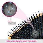 Vega Wooden Paddle Hair Brush (India's No.1* Hair Brush Brand) For Men and Women (E1-PB) (Pack of 2)