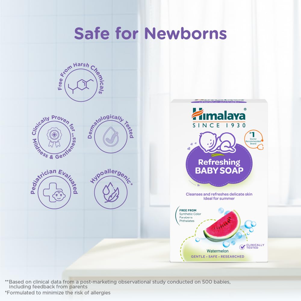 Himalaya Refreshing Baby Soap | Helps Protect From Sweat - B3G1-125g