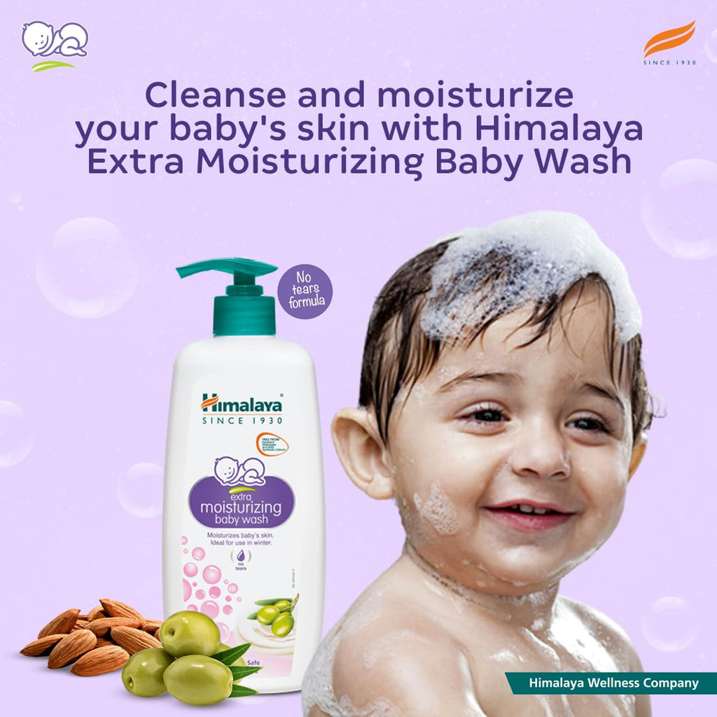 Himalaya Extra Moisturizing Baby Wash with Olive Oil, Aloevera|pH5.5|200ml