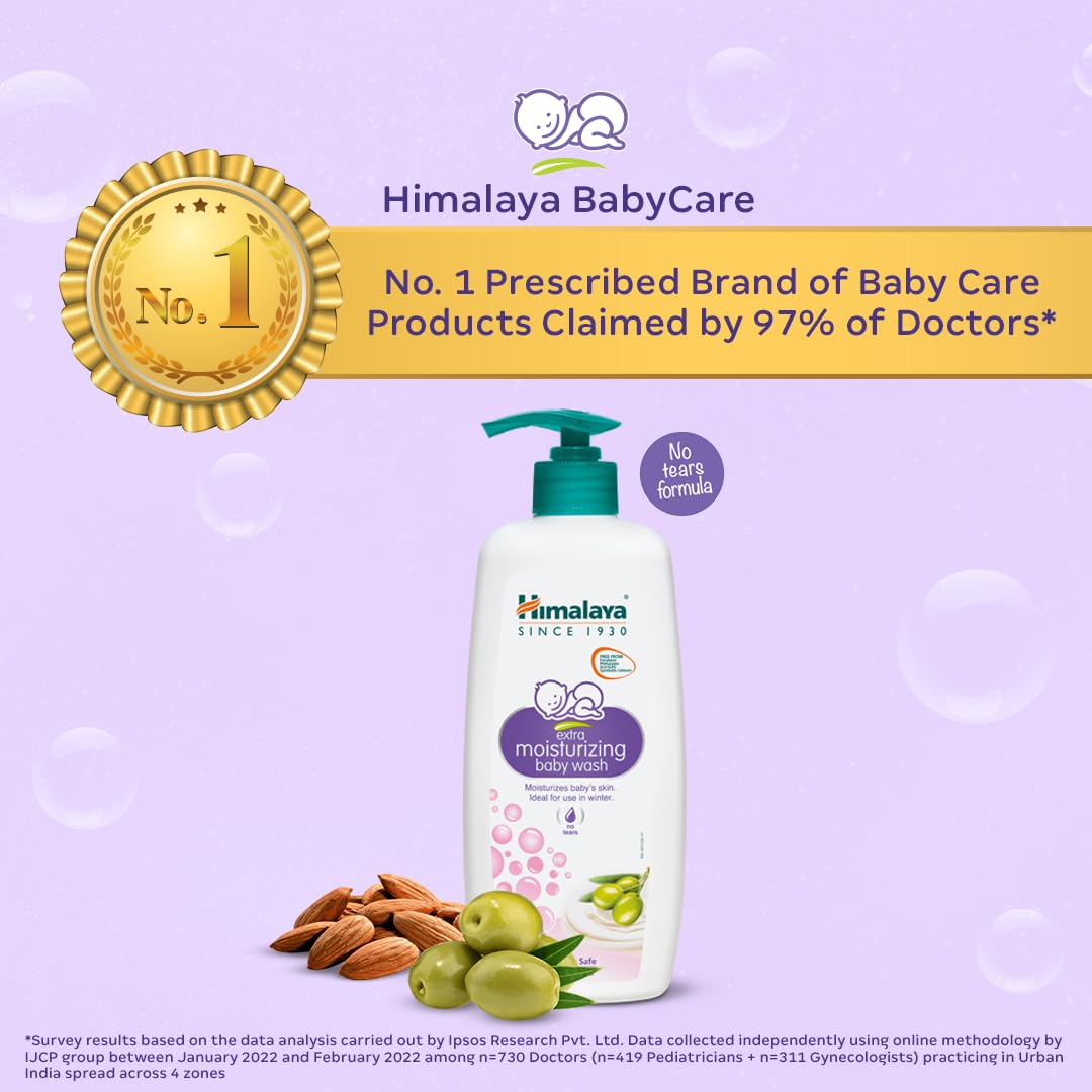 Himalaya Extra Moisturizing Baby Wash with Olive Oil, Aloevera|pH5.5|200ml