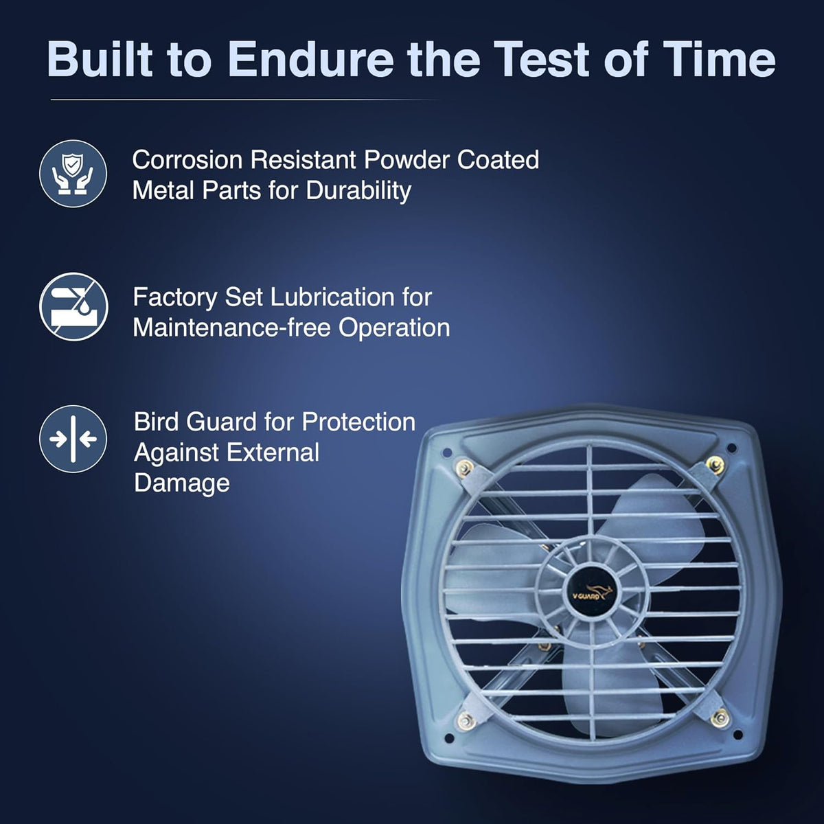 V-Guard Terano L9 225 mm Exhaust Fan | 2-Year Warranty| Misty Grey