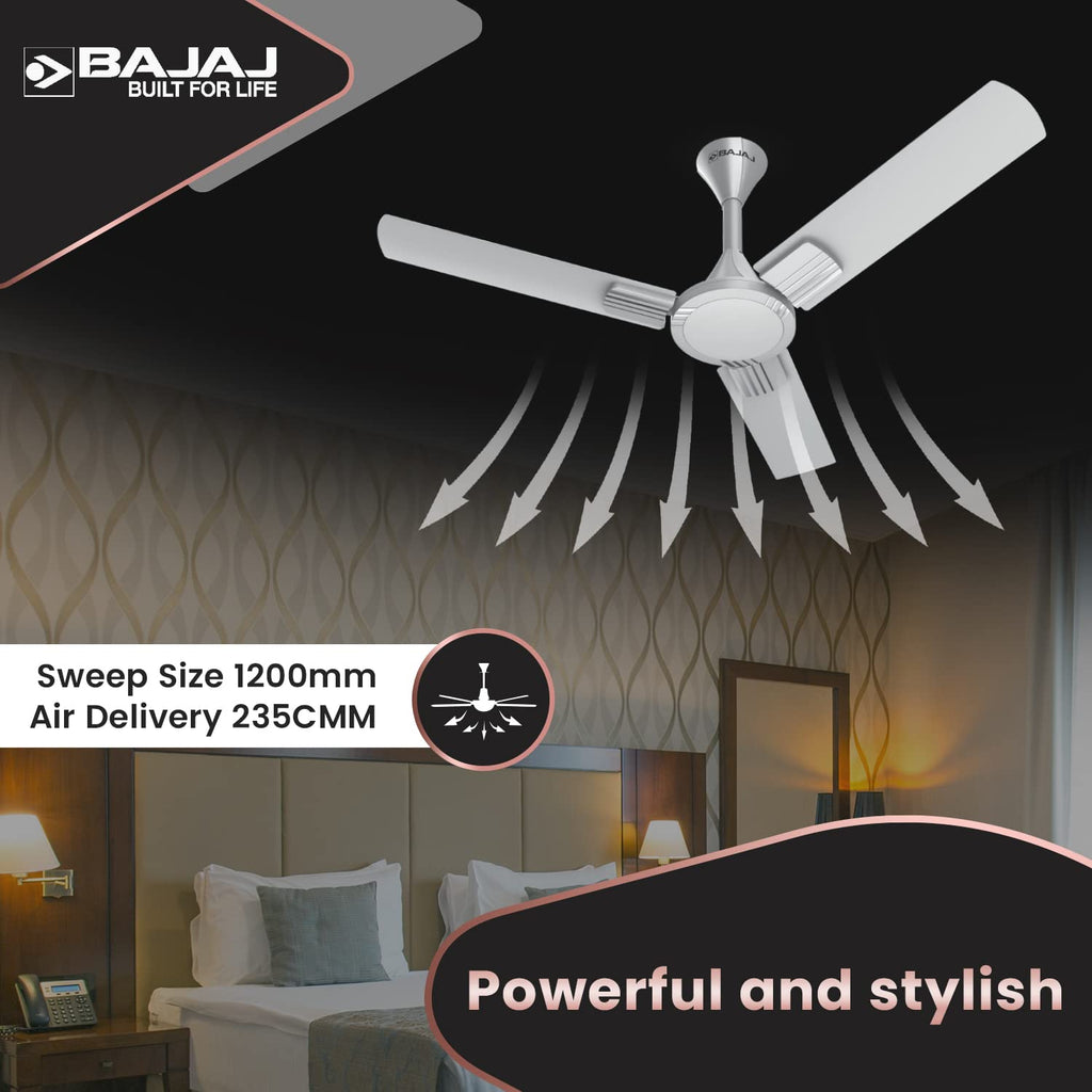 Bajaj Artisan 12S2 1200MM Ceiling Fans for Home | BEE-2 Star Rated Energy Efficient |