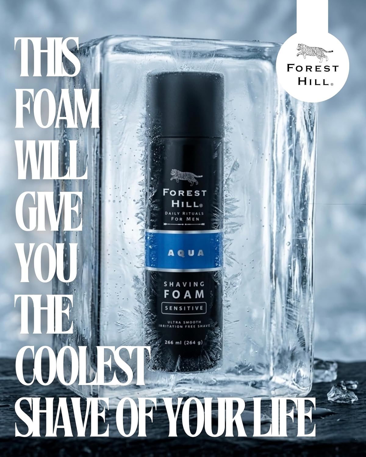 Forest Hill Aqua Pre Shave Foam For Men 266 ml (packof-2)
