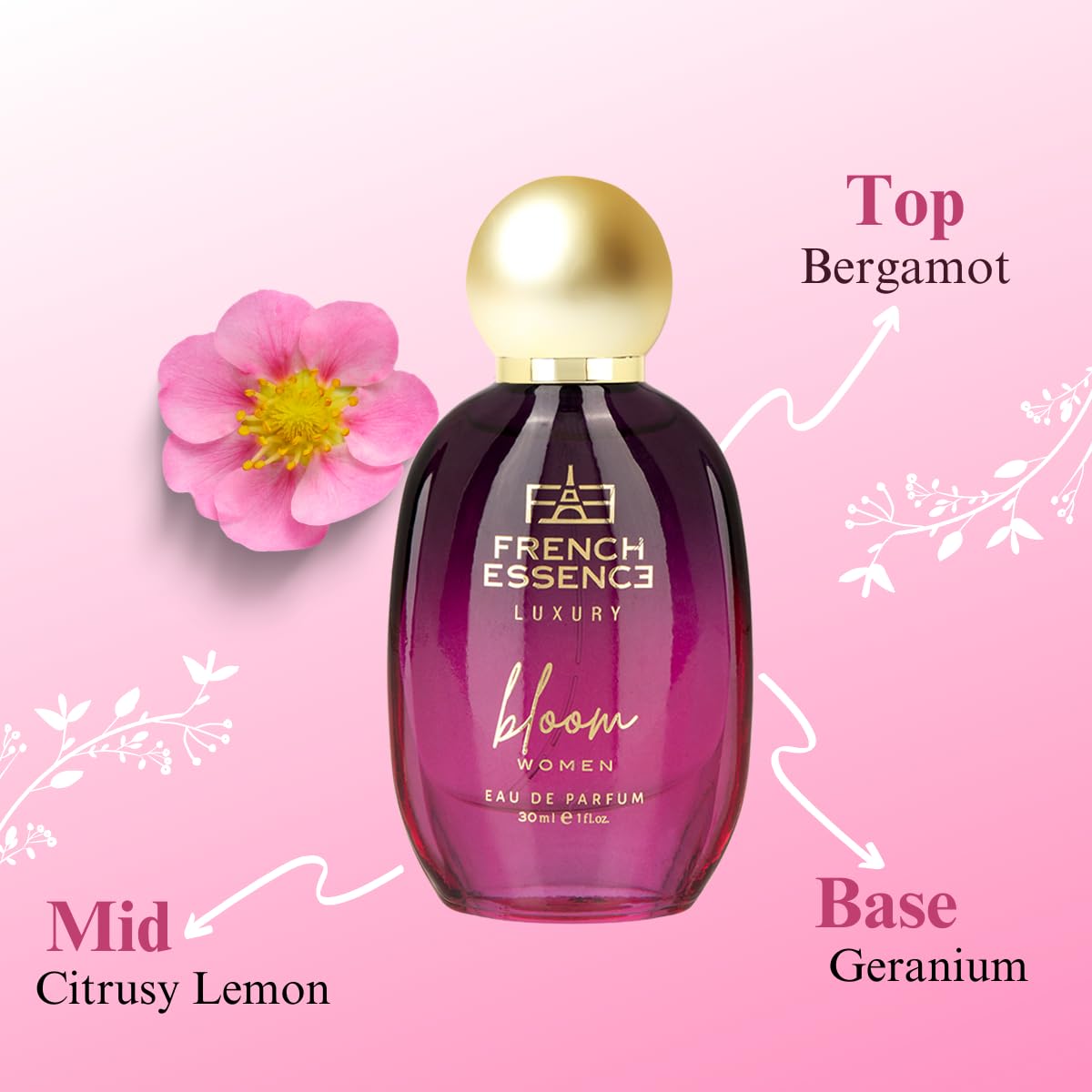 French Essence Bloom Eau de Parfum for Women | Long-Lasting Luxury Perfume | Ideal Gift for Wife & Girlfriend |30 ml Each | Pack of 2