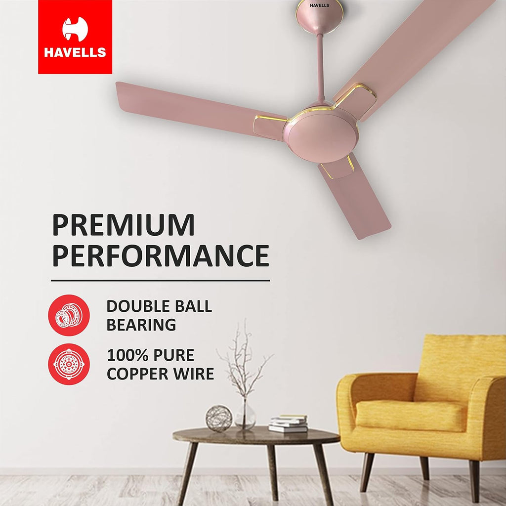 Havells 1200Mm Enticer Energy Saving Ceiling Fan (4 stars, Rose Gold, Pack Of 2)