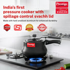 Prestige 3 Litre Hard Anodized Nakshatra Plus Inner Lid Pressure Cooker | Handi | Deep Lid for Spillage Control | Anti-Bulge Base | Metallic Safety Plug | Gas & Induction Compatible |5Y Warranty | ISI
