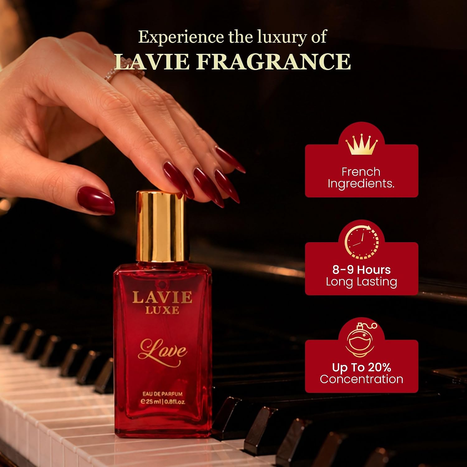 Lavie Luxe Love Women Eau De Parfum | Luxury Collection 25ml Perfume | Perfume for Women