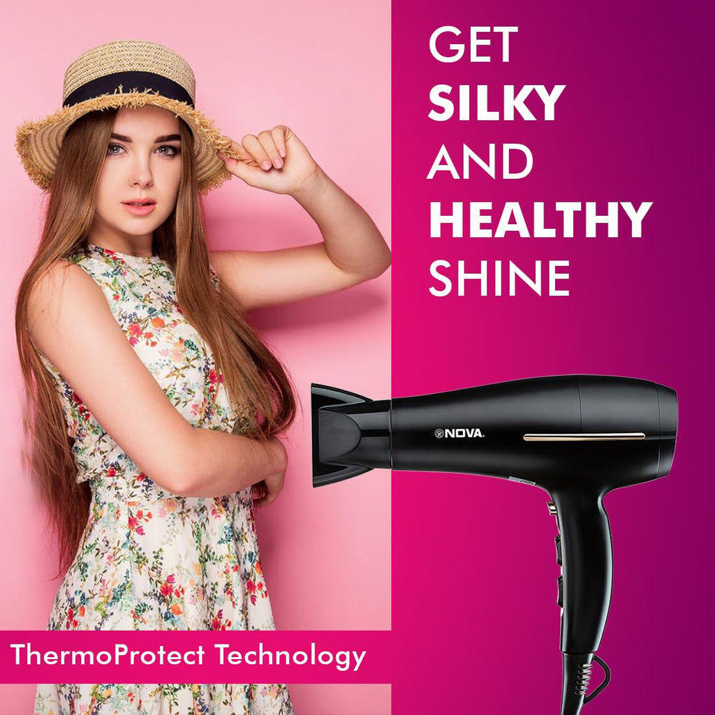 NOVA NHP 8213 Professional Hair Dryer (1800 Watts, Black)