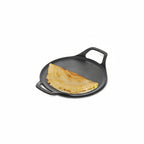 Hawkins Futura 27 cm Cast Iron Dosa Tava, Pre-Seasoned Cast Iron Flat Tawa for Roti, Cast Iron Cookware for Kitchen, Black (CIDT27)
