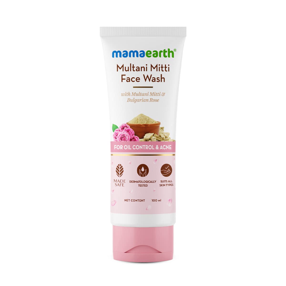Mamaearth Multani Mitti Face Wash with Multani Mitti & Bulgarian Rose For Oil Control & Acne,100ml