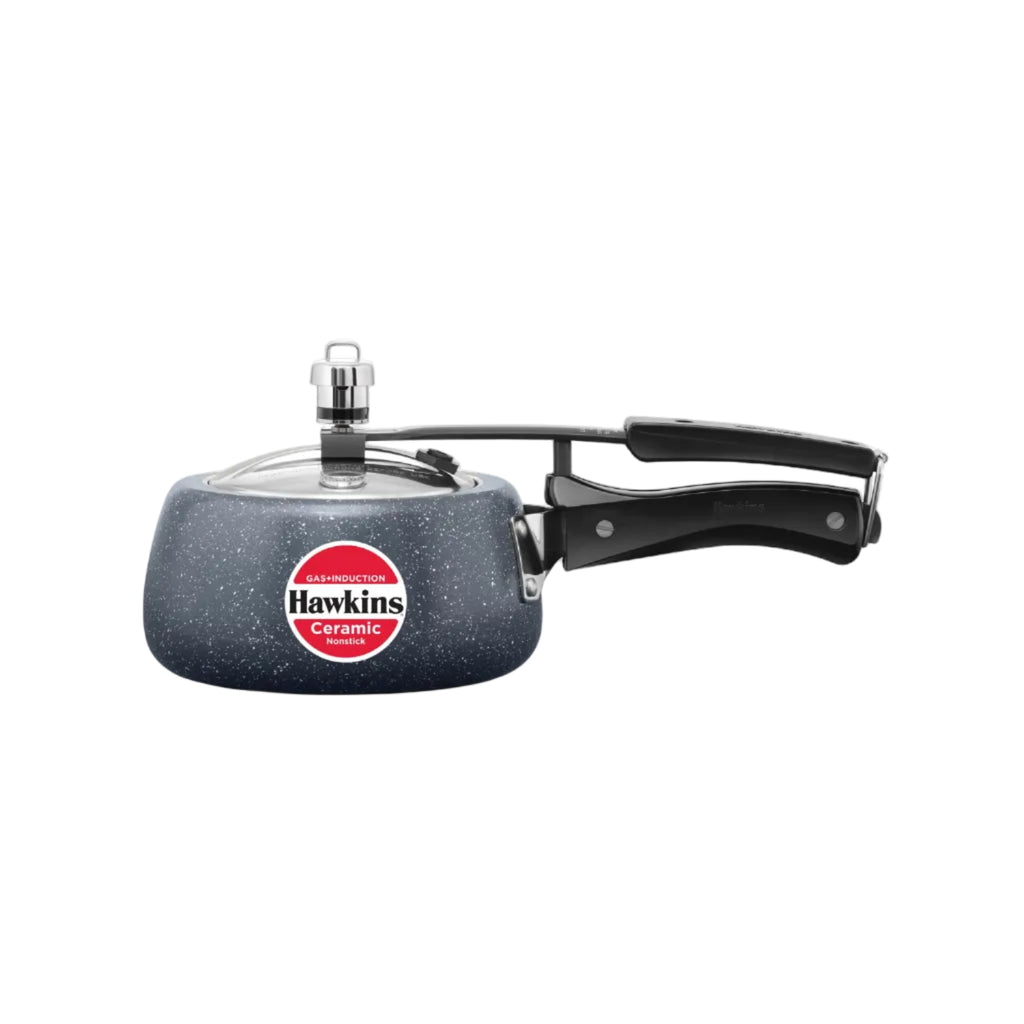 Hawkins 5 Litre Ceramic Nonstick Pressure Cooker, Induction Inner Lid Cooker, Granite Contura shaped Cooker, Blue (ICC50)